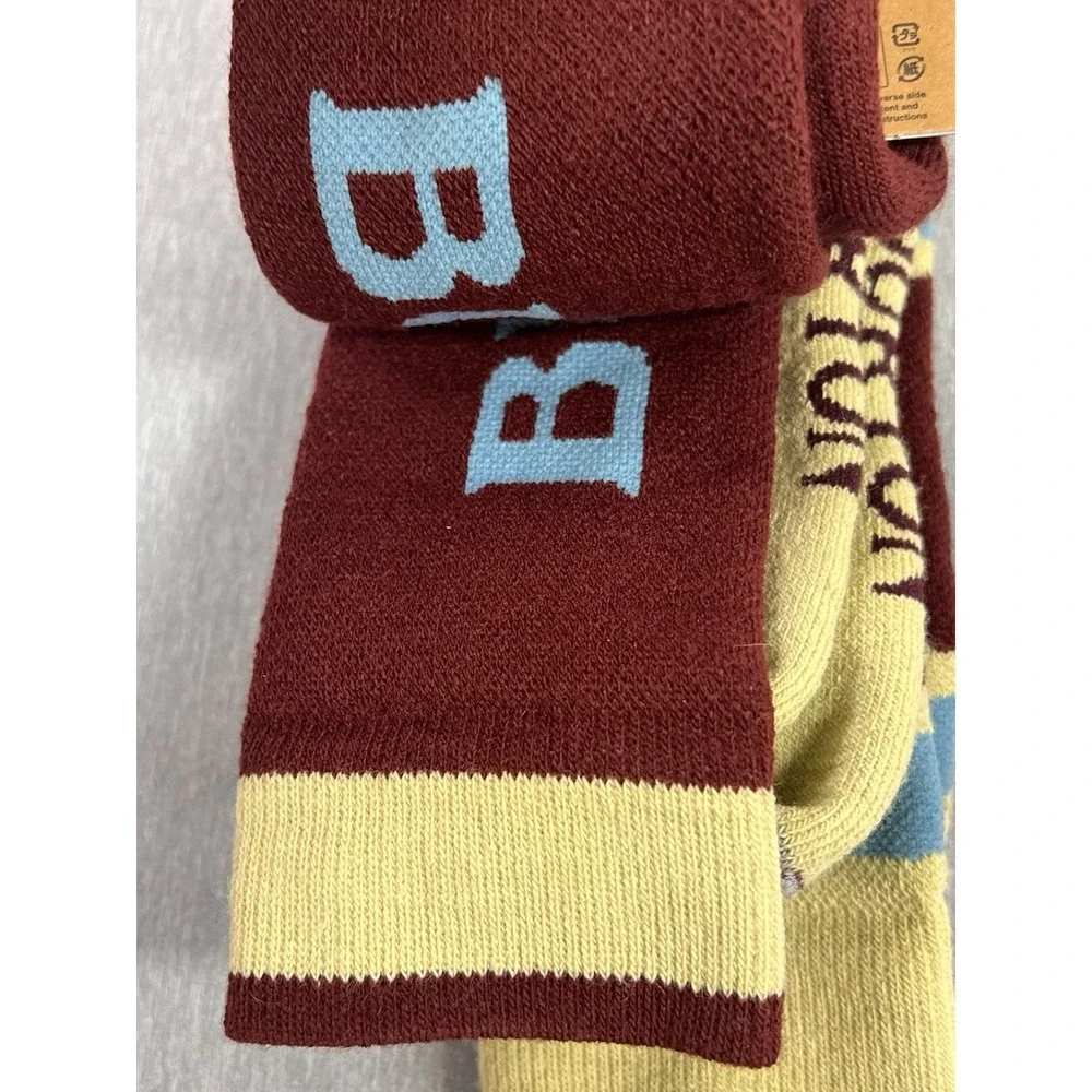 Burton Men's Weekend Ski snow Socks 2 Pack Mushroom Green Maroon Large Snowboard